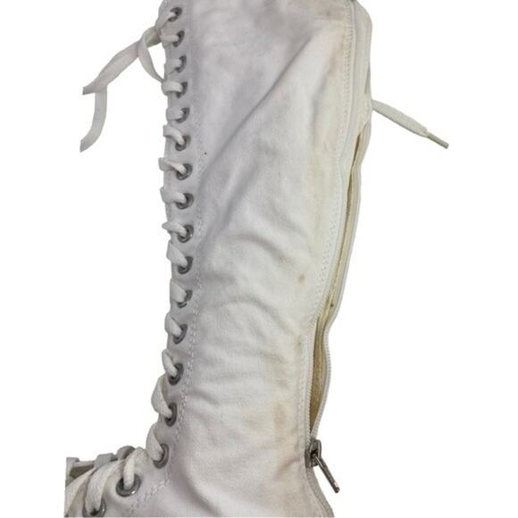 Converse Knee High White All Star w/extra red laces Y2k Size M 5 Women 7 - Picture 16 of 16
